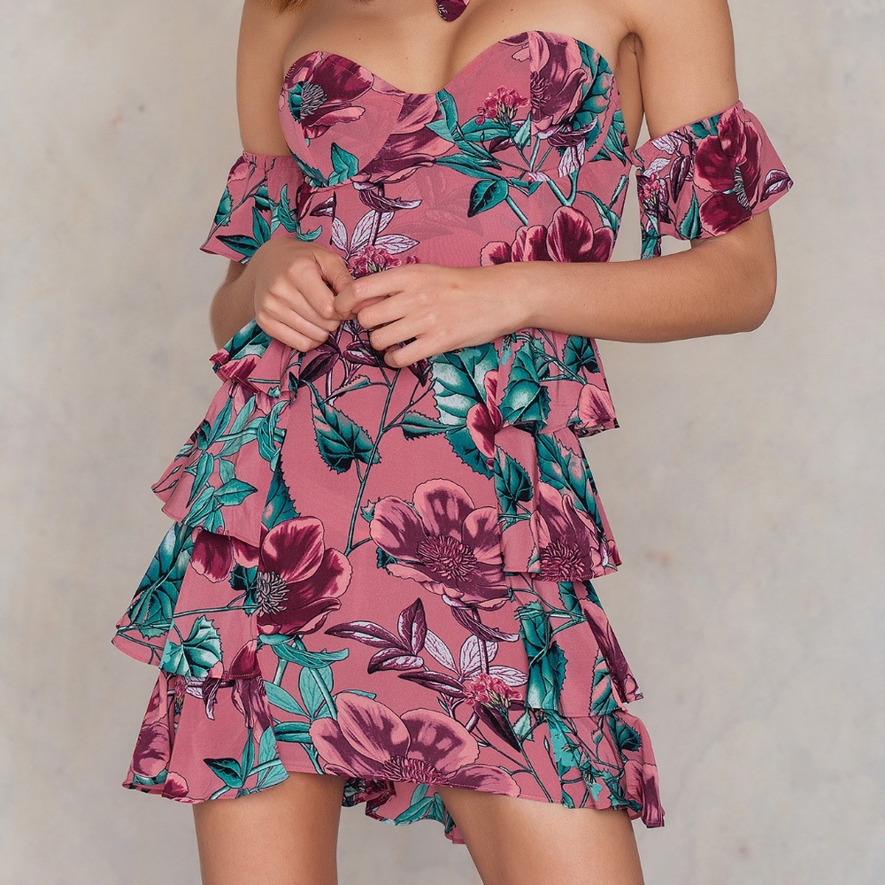 For Love & Lemons Flamenco Strapless Dress